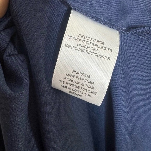 Tahari ASL Blue White Polka Dot Maxi Hi-Lo Chiffon Dress Wedding Guest Cruise 4 - Picture 12 of 12